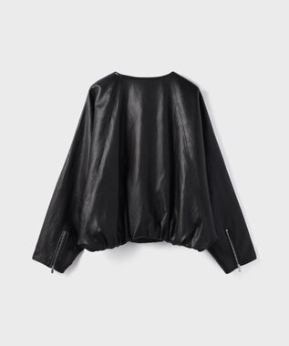 GRACE CONTINENTAL フェイクレザーライダース ブラック