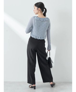 earth music&ecology タックストレートパンツ Black