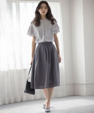 組曲 S カラーボイル フレアスカート グレー系