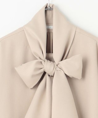 #Newans 【洗濯機可】ビックリボンパウダリーブラウス ベージュ