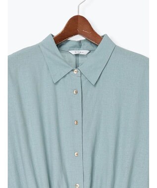 Te chichi レーヨンリネン共ベルトシャツワンピース グリーン