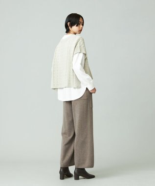 J.PRESS YORK STREET 【WOMEN】ANTI PILLING WOOL ニットワイドパンツ ブラウン系
