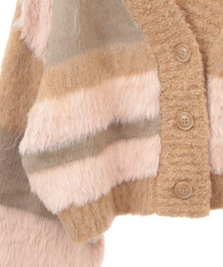 earth music&ecology フェザーミックスインターシャカーディガン Brown