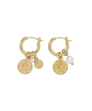 earth music&ecology 【ステンレス】コインフープピアス Gold