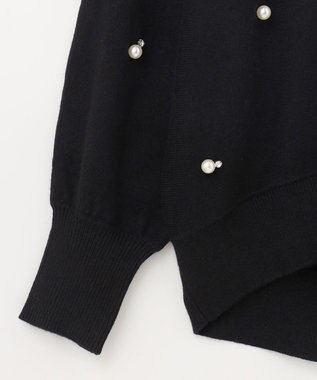 GRACE CONTINENTAL パールドットニットトップ ブラック
