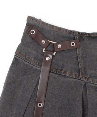 WEGO イレギュラーヘムデニムスカパン ブラック