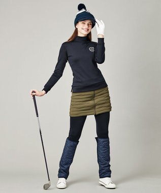 23区GOLF 【WOMEN】【洗える】ナイロンタフタファイバーボール リバーシブル 防寒 スカート ブラック系