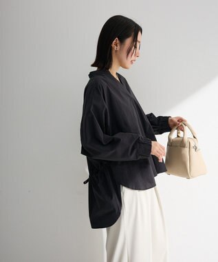 Green Parks スキッパーブラウス Black