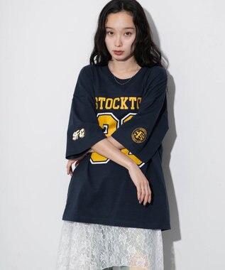 WEGO 【ユニセックス着用ITEM/手洗い可/MLサイズ】フットボールBIG　T（S） ネイビー