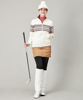 23区GOLF 【WOMEN】【洗える】ナイロンタフタファイバーボール リバーシブル 防寒 スカート アイボリー系