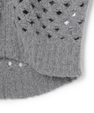 BEIGE， KOKOMO / ウールアルパカメッシュニットパーカー Md.Gray