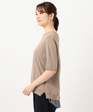 J.PRESS LADIES 【洗える】シャインバックキュプラ ニット ブラウン系