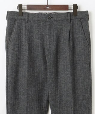 JOSEPH ABBOUD 【キングサイズ・軽量/ストレッチ/尾州産ジャージー素材】ウールミルドジャージータック パンツ グレー系1