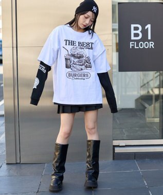 WEGO 【ユニセックス着用ITEM】グラフィックアンサンブルT（LS） ホワイト