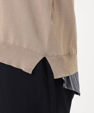 J.PRESS LADIES 【洗える】シャインバックキュプラ ニット ブラウン系