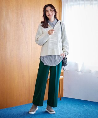 ANY 【UVカット/抗菌防臭/速乾】エニィファンクション　カシュクールシャツ ブルーストライプ