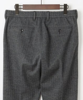 JOSEPH ABBOUD 【キングサイズ・軽量/ストレッチ/尾州産ジャージー素材】ウールミルドジャージータック パンツ グレー系1