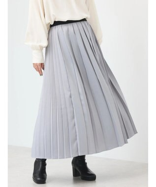 earth music&ecology サテンプリーツスカート Silver
