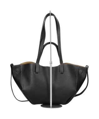 INTER-CHAUSSURES 【ANDREA CARDONE】センターシームレザーハンドバッグ ブラック