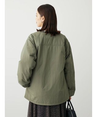 Green Parks ライト中わたノーカラーブルゾン Khaki