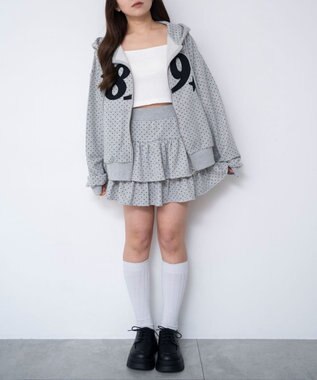 WEGO 【ウエストゴム】スウェットフリルスカパン 柄4