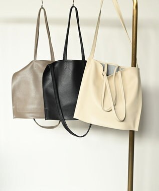 blancle シュリンクレザー ガゼット２ウェイバッグ LIGHT BEIGE