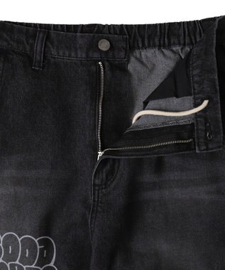 WEGO 【ウエスト紐で調整】イージーペインターグラフィックデニムパンツ 柄2