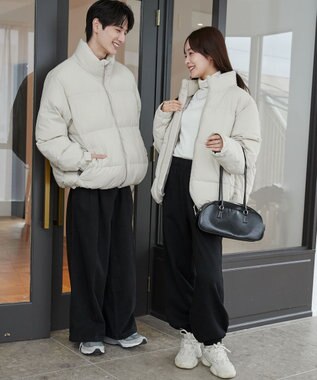 WEGO 【ユニセックス着用ITEM】パデッドブルゾン ライトベージュ