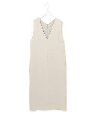 ICB L 【洗える】ライトダブルクロス Vネックワンピース トープ系