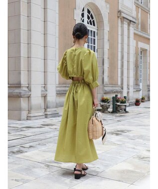 Green Parks AnriettMusee バックカットワークワンピース Lime Green