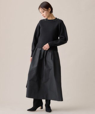 自由区 【撥水加工・洗える】エコタフタ スカート ブラック