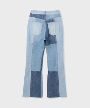 GRACE CONTINENTAL パッチワークデニムパンツ ブルー