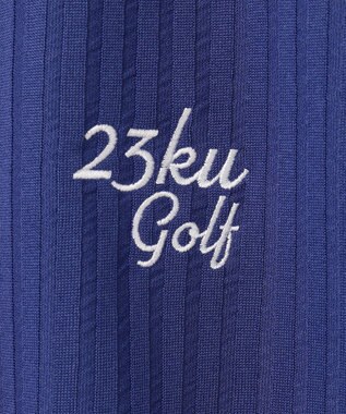 23区GOLF 【MEN】【吸水速乾/UVカット】サッカージャージーポロシャツ ダルブルー系