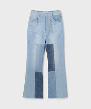 GRACE CONTINENTAL パッチワークデニムパンツ ブルー