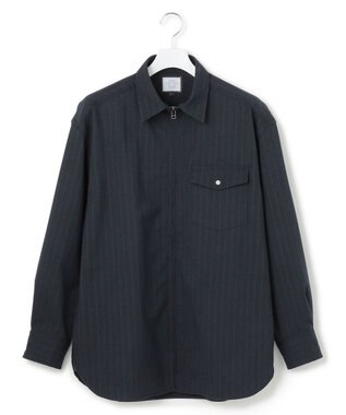 J.PRESS YORK STREET 【UNISEX】フロントジップ シャツ ネイビー系1