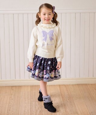 ANY KIDS マジカルキャットフレアスカート ネイビー