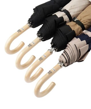 MOONBAT 【晴雨兼用日傘】ランバン コレクション（LANVIN COLLECTION）折りたたみ日傘 グログランリボン ディープブルー