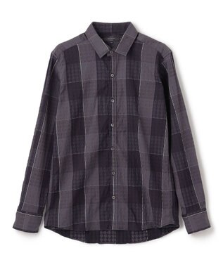 JOSEPH HOMME オーバーチェックジャガードストレッチ　レギュラーカラーシャツ グレー系3