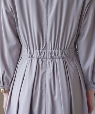 Tiaclasse 【洗える】ハイネックピンタックワンピース グレー