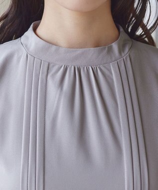 Tiaclasse 【洗える】ハイネックピンタックワンピース グレー