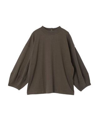 CRAFT STANDARD BOUTIQUE モックネックリングドット９分袖プルオーバー Khaki