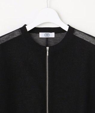 J.PRESS LADIES SHEER LIGHT KNIT ブルゾン ブラック系