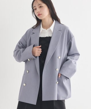 earth music&ecology ダブルジャケット Light Gray