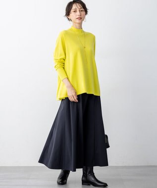 23区 L 【洗える】ストレッチタイプライター フレア スカート ブラック系