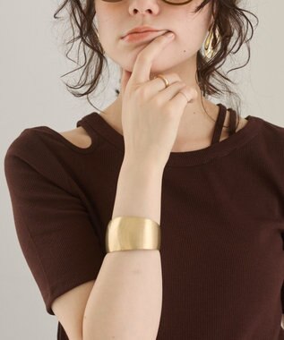 WEGO 【ANGIE VINTAGE】アシンメトリーカットアウトトップス ブラウン
