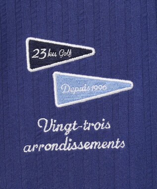 23区GOLF 【MEN】【吸水速乾/UVカット】サッカージャージーポロシャツ ダルブルー系