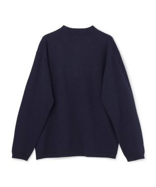 UNFILO MENS 【洗える/抗菌防臭】スムースシルキーニット ヘンリー ネイビー