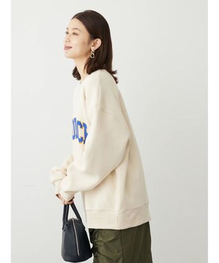 Green Parks ・Ｄｏｕｂｌｅ　Ｆｌａｇｓ　ロゴｐｔ＆刺繍スウェット Ivory