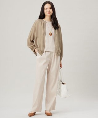 自由区 S 【セットアップ対応・洗える】LIPストレッチワイドストレート パンツ フラックス