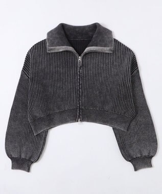 WEGO ダブルジップショートニットブルゾン スミクロ